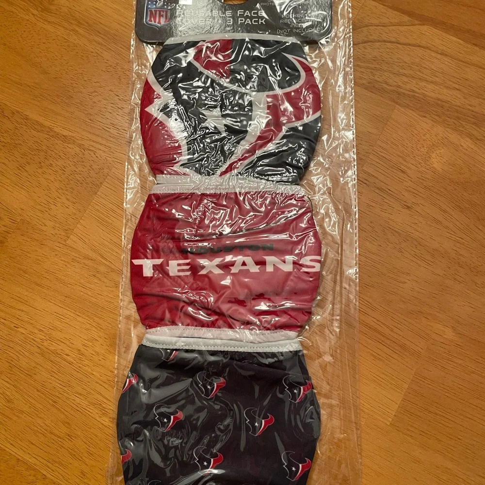 NWT Houston Texans 3 Pack Face Mask